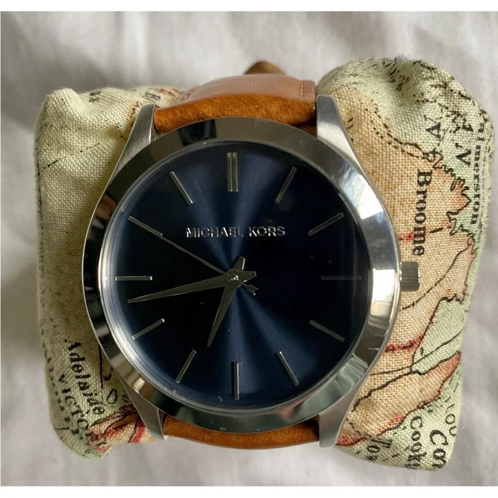 Michael Kors Navy and Silver Timepiece